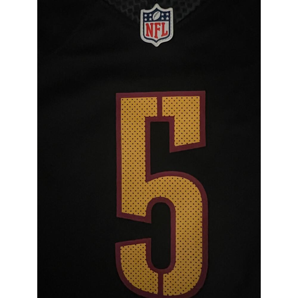 NFL Nike Engineered Wash. Commanders #5 Daniels Football Black Jersey YS (NWT) - Picture 2 of 7